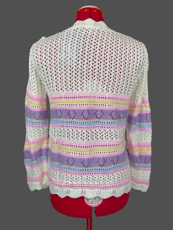 Vintage 80s Pastel Cream Knit Sweater Arielle Dea… - image 5