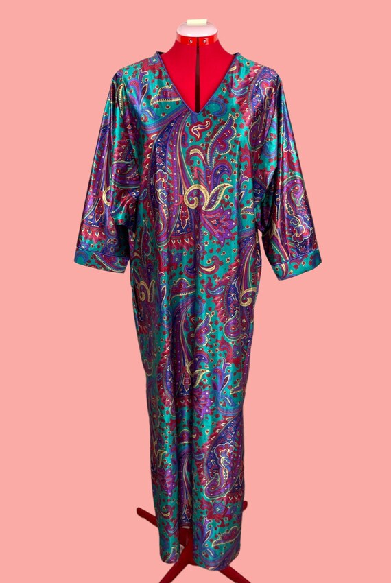 Psychedelic 60s 70s Paisley Colorful Kaftan Loung… - image 8