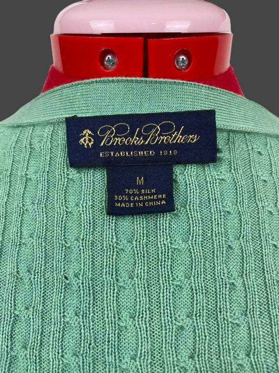 Mint Green Vintage Brooks Brothers Silk Cashmere Cardigan