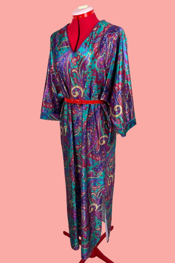 Psychedelic 60s 70s Paisley Colorful Kaftan Loung… - image 3