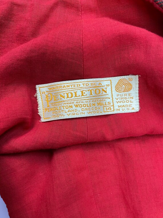 Vintage Pendleton Red Plaid Wool High-Waisted Lum… - image 8