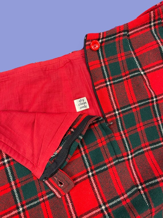 Vintage Pendleton Red Plaid Wool High-Waisted Lum… - image 2
