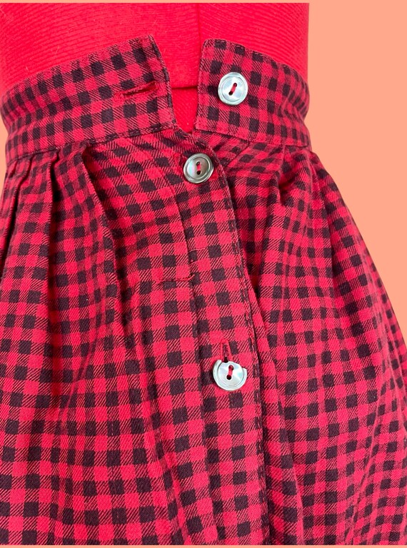 Vintage Laura Ashley Red Checkered Flannel Pleate… - image 7