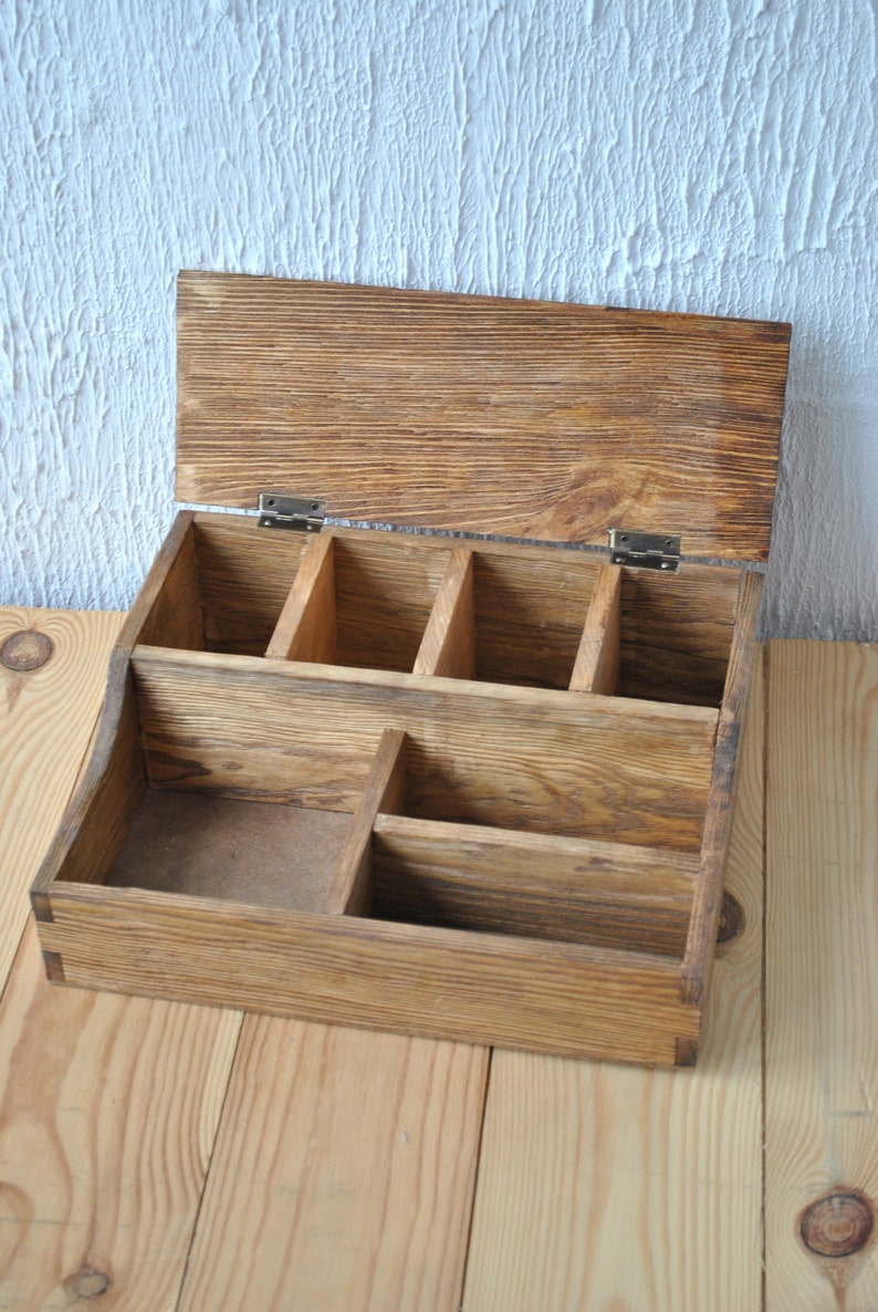 Desk organizer Wood organizer Rustic Men's Watch Box for 4 ...