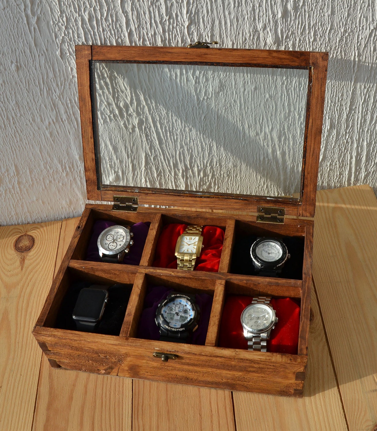 Rustic wood watch best sale box