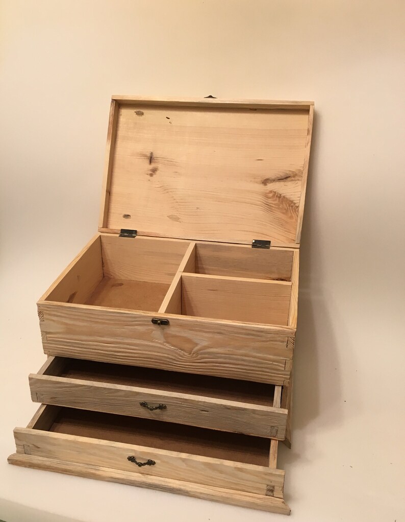 Extra large wood makeup box brush lipstick holder wooden make Etsy