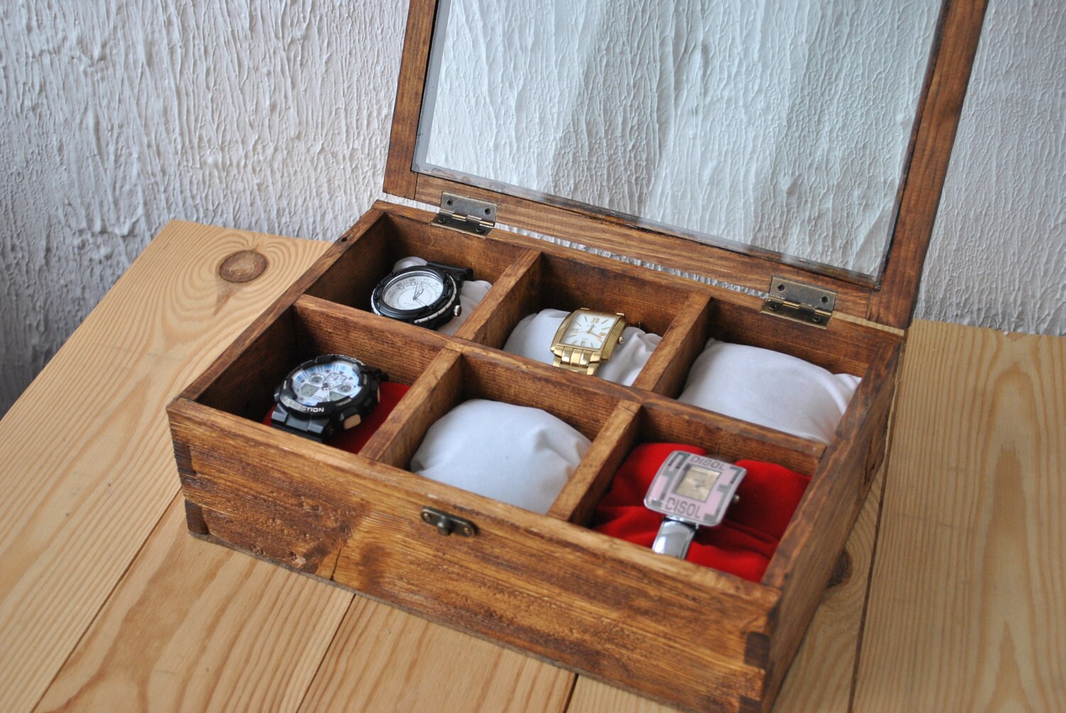 Personalised Gift for Him Wood Watch Box for 6 Watches Watch - Etsy