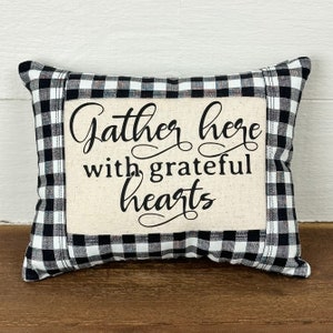 Grateful Hearts Accent Pillow 8” x 6”