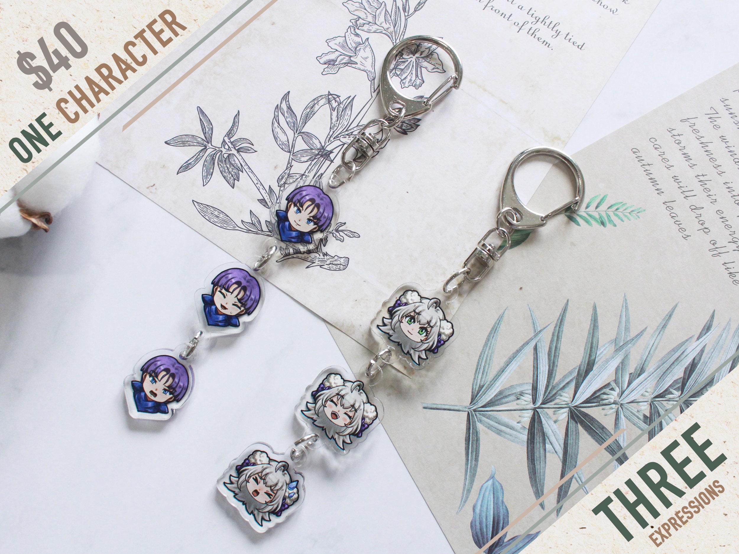 CUSTOM Mini Anime Keychain Commissions Etsy