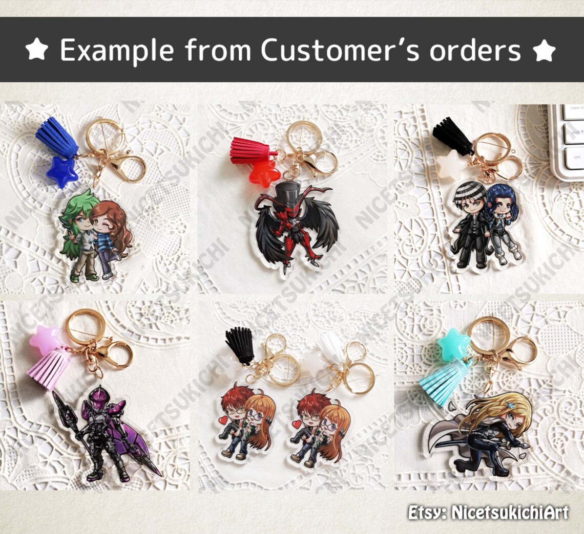 CUSTOM Anime Keychain Commissions Etsy