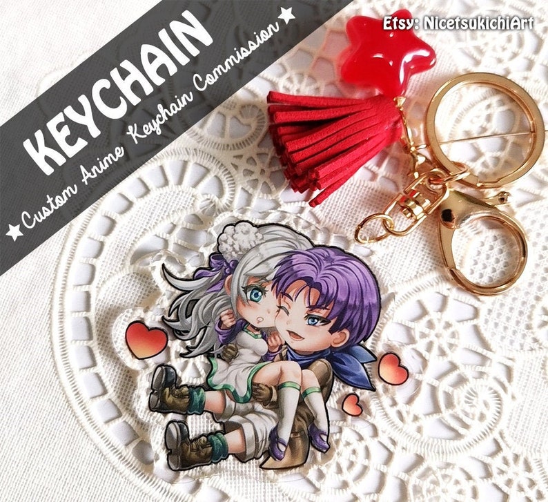 CUSTOM Anime Keychain Commissions Etsy