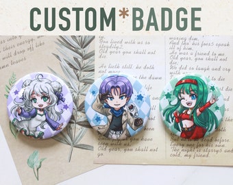 CUSTOM Anime Badge Button Commissions