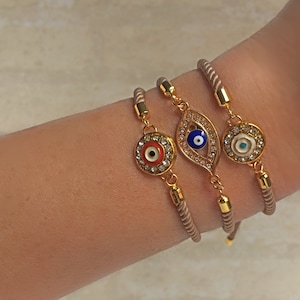 Evil Eye Milan Rope Bracelets | Pave Evil Eye Bracelets | Women's Bracelets