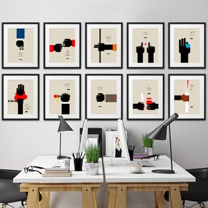10 Poster / Poster / Spettacoli TV / Stampa artistica / Decorazione / Design / Minimalismo / I Soprano / Breaking Bad / Dexter /