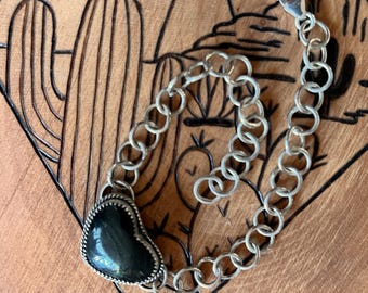 Gold sheen obsidian bracelet