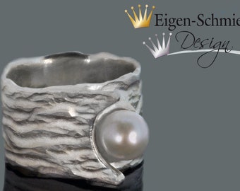 Silverring, "moonlight" in 925 Sterling silver