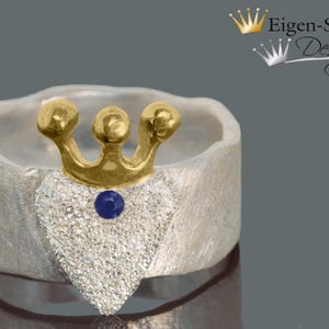 Silverring "lovely heart" in 925 Sterling silver with a partial gold-plating