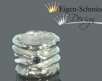 Goldschiede crimp ring "the big one", 925 Sterling silver, silver ring, Sterling silver, silver jewelry, wide ring, gift idea, ring