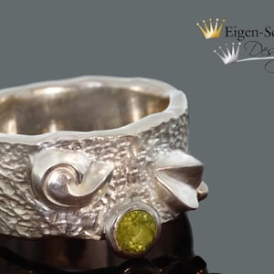 Goldsmith ring, &quot;Grace&quot;, in 925 silver, silver ring, silver ring women, wide ring, women&#39;s ring, silver jewelry, silver ring, engagement