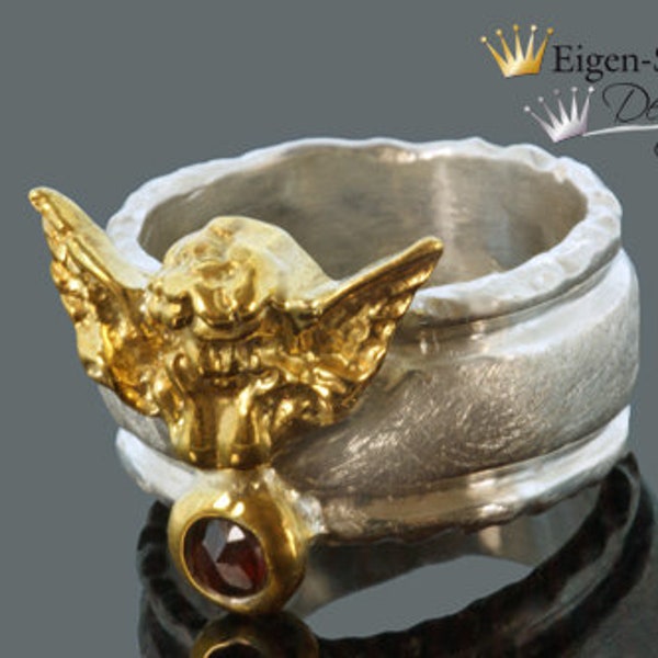 Goldschmiede Ring Engel "Schutzengel", Engel, Schutzengel, Beschützer, Silberschmuck handgefertigt, Geburt, Taufe, Geburtstag, Geschenkidee