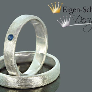 Marriage and Partnership rings, &quot; at all times&quot; in 925 Sterling silver, with sapphire