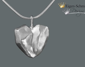 Goldsmith pendant "frozen heart" , silverpendant, heart