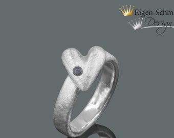 Goldsmith Heartring "affection", ring with heart, love