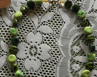 Beautiful KAZURI Beads African Jewelry Elegant Green Clay Beaded