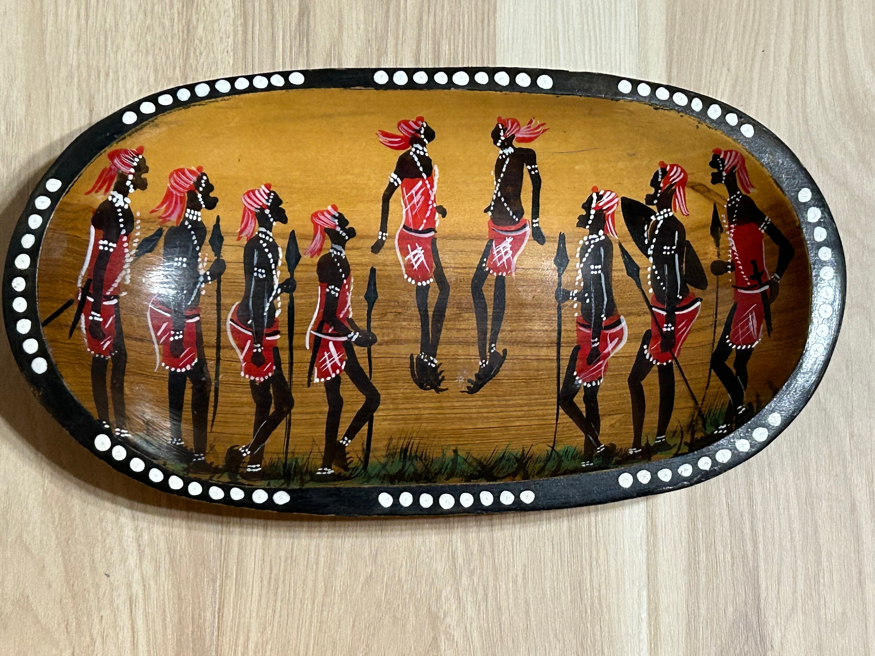 Beautiful Hand Carved Painted African Solid Wood Wooden Large Fruit ...