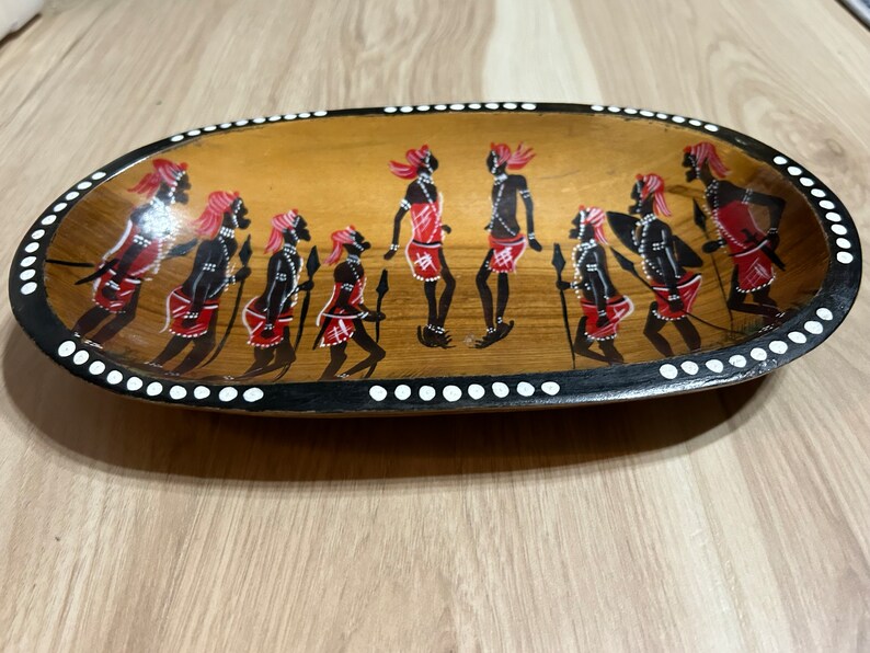 Beautiful Hand Carved Painted African Solid Wood Wooden Large Fruit ...