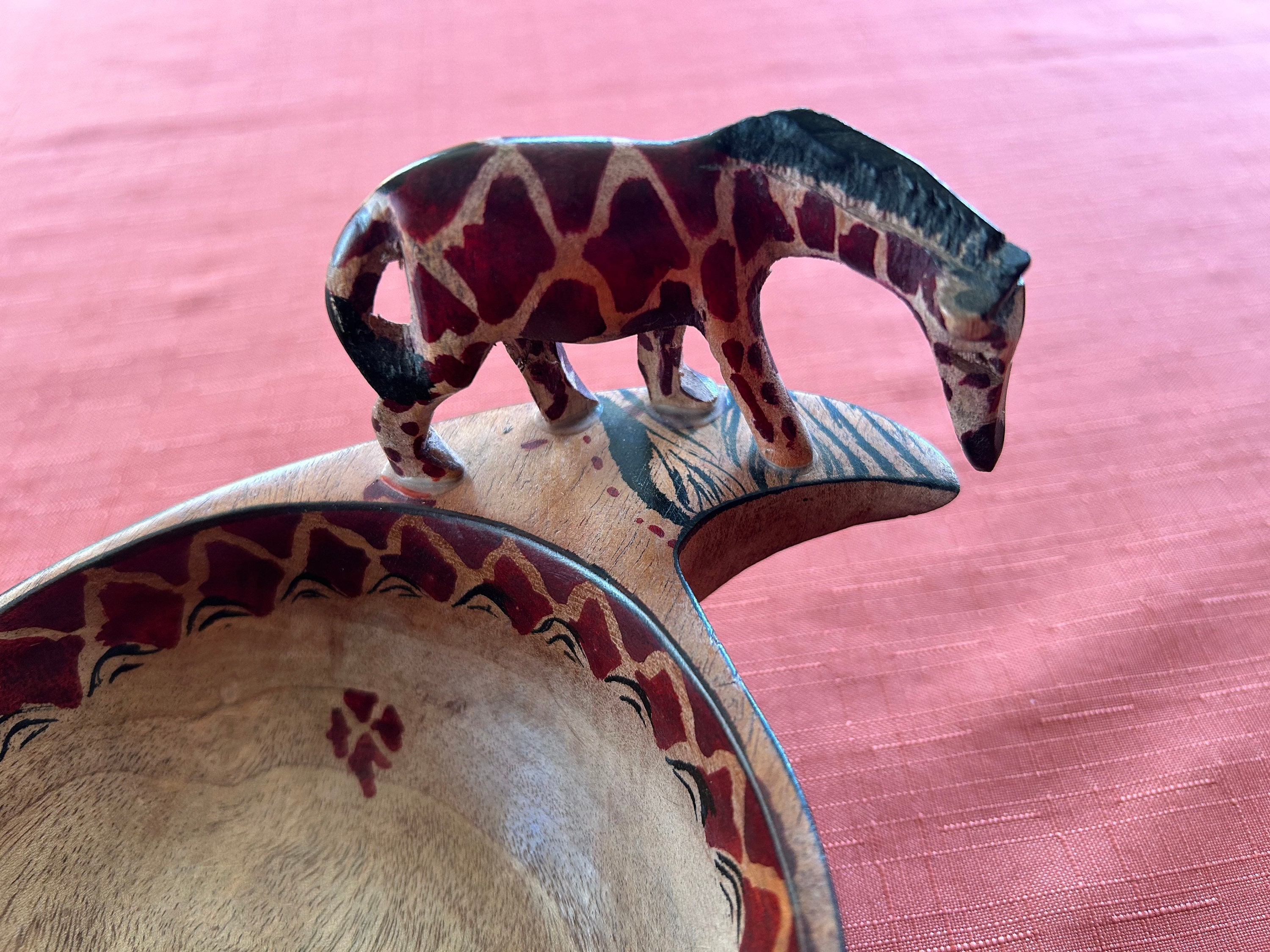 Beautiful Handcarved African Solid Wood Wooden Small Trinket Bowl Rhino ...