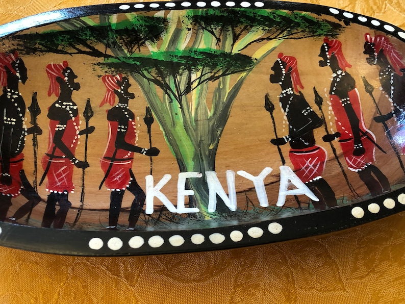 Beautiful Hand Carved Painted African Solid Wood Wooden Large Fruit ...