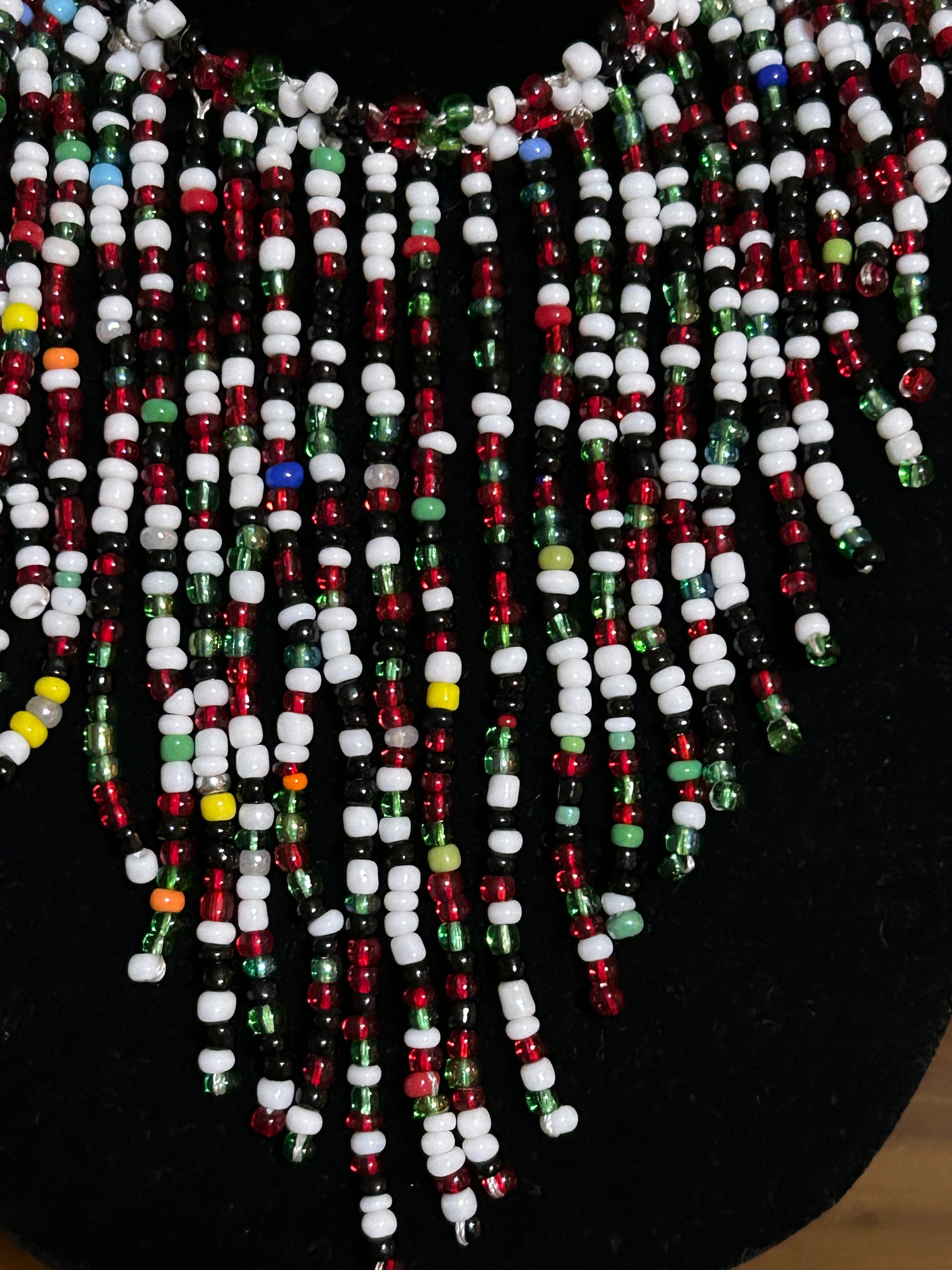 Maasai Masai Mara African Jewelry Beaded Colorful Draping Necklace