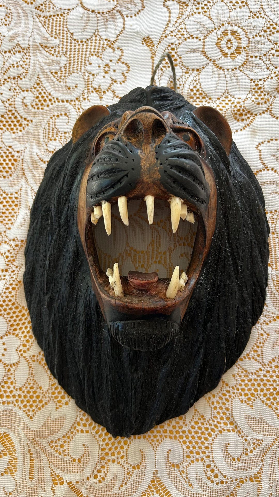 King of the Jungle LION Hand-carved African Solid Wood Wooden MASK ...