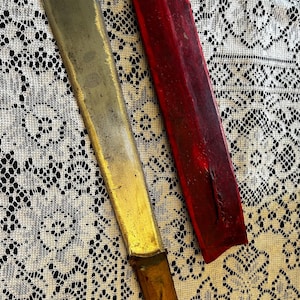 Unique authentic handmade Maasai Warrior African spear / knife / machete Kenya Africa hand crafted Masai Mara 2 pc