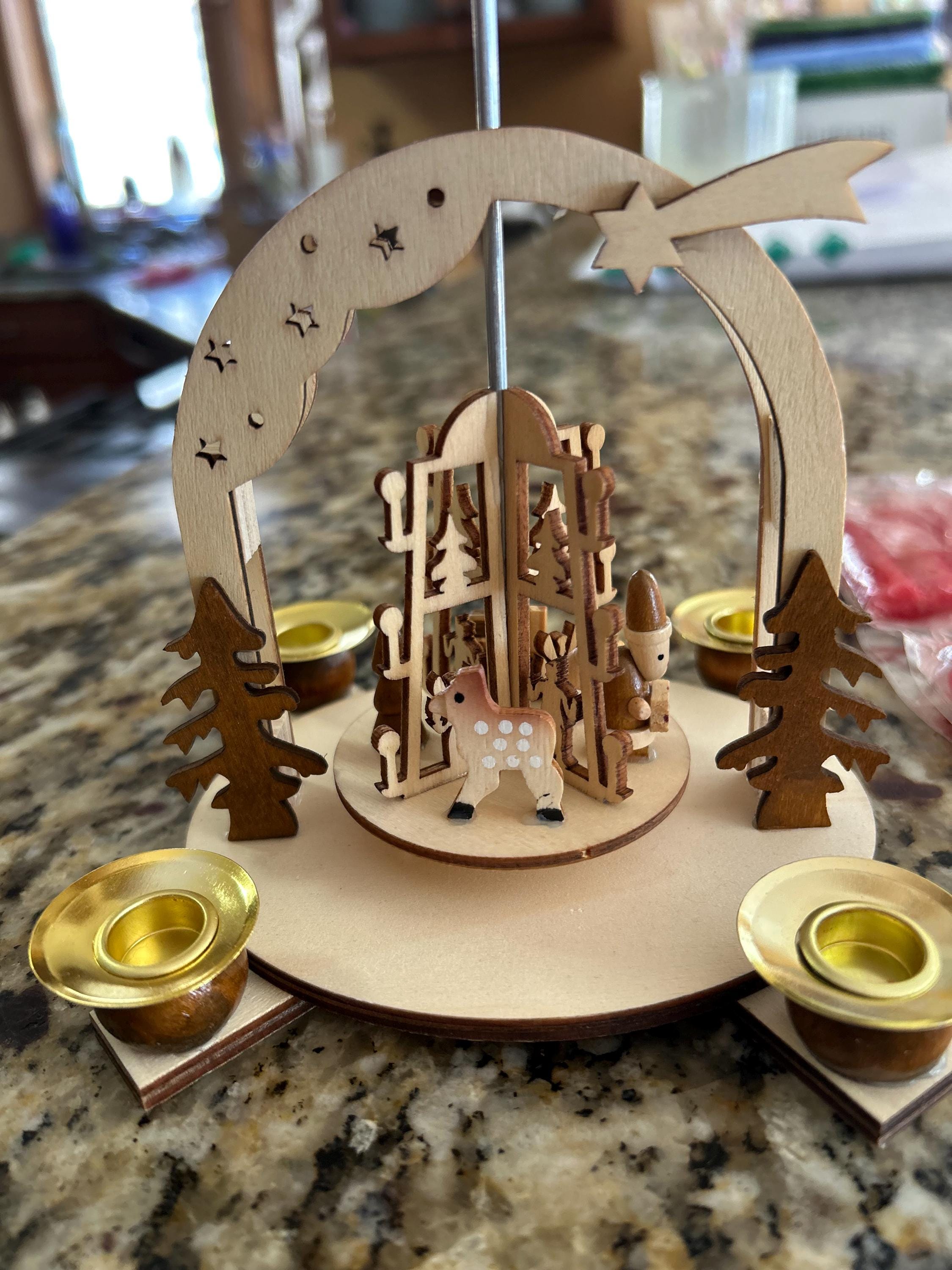 新品未開封 手作りの木製1段式ドイツ製クリスマスピラミッド