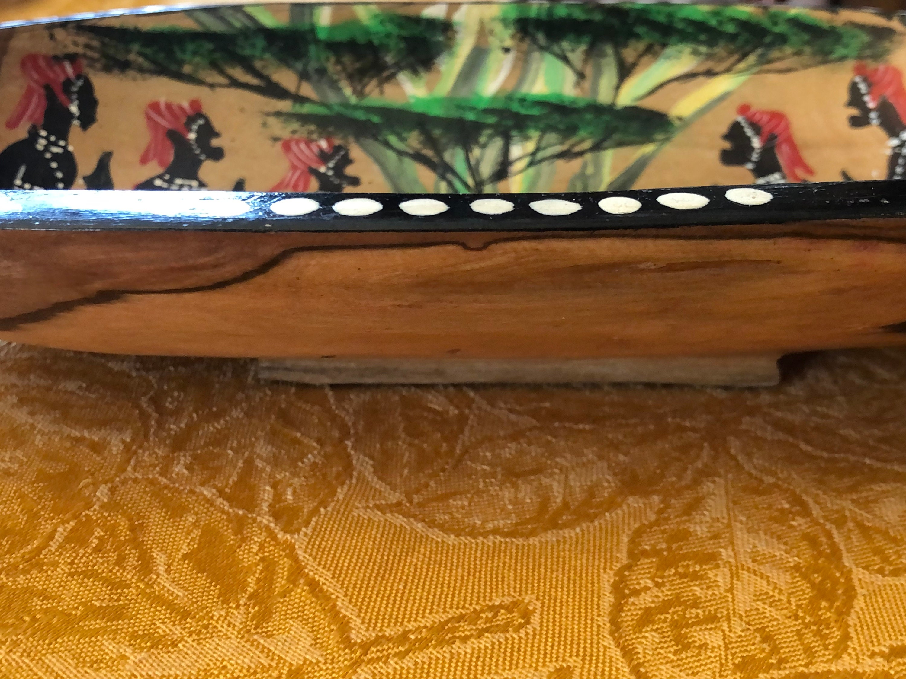 Beautiful Hand Carved Painted African Solid Wood Wooden Large Fruit ...