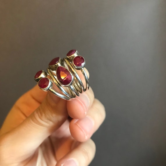 Funky Rough Ruby Statement Ring - image 3