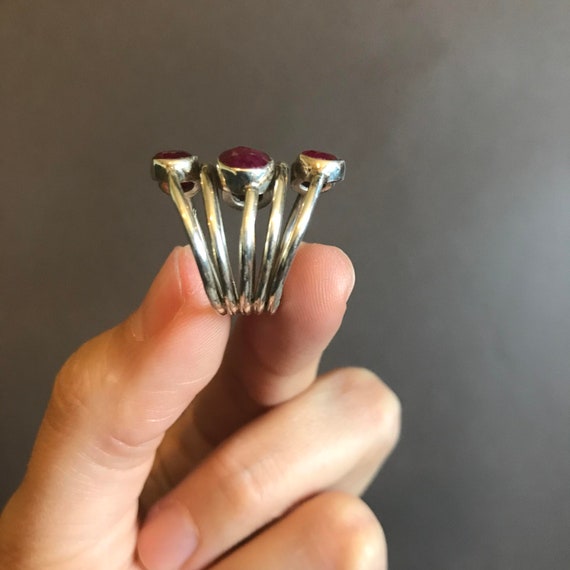 Funky Rough Ruby Statement Ring - image 4