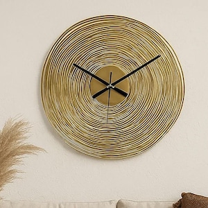 Boho Golddraht Wanduhr: Handgemachte Stahl Minimalist Kunst
