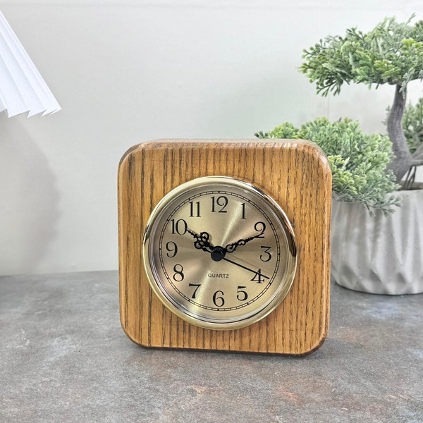 Shabby chic Wood desk clock Mantle clock Personalized gift Fireplace Vintage clock Art Deco style Retro clock Modern retro clocks