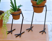 Chicken legs Metal Plant stand Industrial plant Metal Art deco figurine Set of 2 Metal garden sculpture Metal Ring Stand Indoor Outdoor