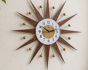 George Nelson Starburst Wall Clock Verichron Mid Century Modern - Etsy