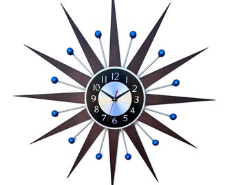 George Nelson Sunburst Clock: 1970s Style Mid Century Wall Decor