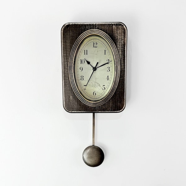 Shabby chic Small wood Silent Wall Clocks with pendulum clock decor in Vintage clock modern wall clock Retro wall clock unique wall decor