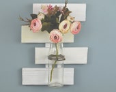 Shabby Chic Geometrical hanging wall vase Hanging glass vase Flower wall stand Hanging flower Water terrarium france provincial desk
