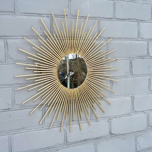 22"24"Gold Glamorous sunburst mirror  Wall mirrors decorative Vintage starburst Farmhouse decor  Moon phase wall hanging