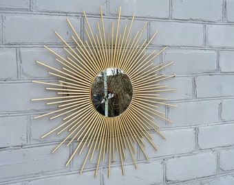 22"24"Gold Glamorous sunburst mirror  Wall mirrors decorative Vintage starburst Farmhouse decor  Moon phase wall hanging