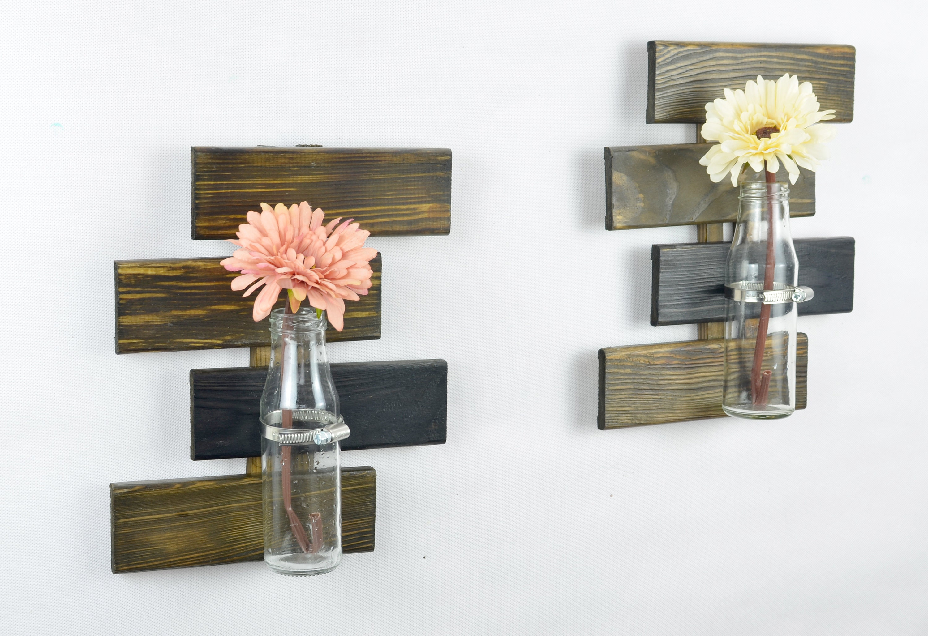 Geometrical hanging wall vase Hanging glass vase Flower wall Etsy