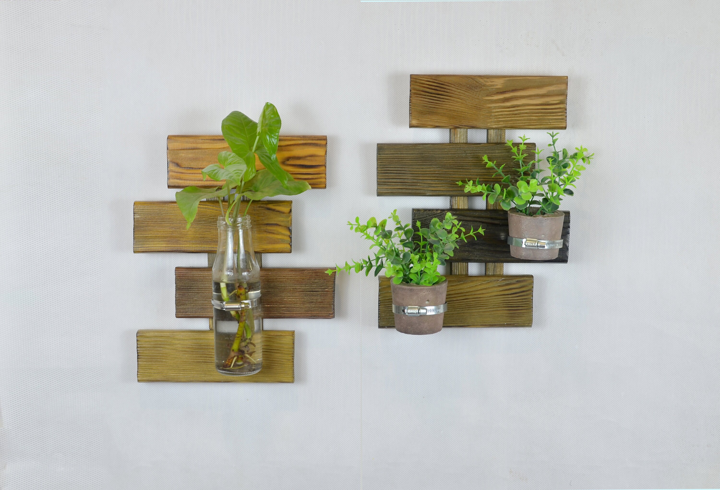 Geometrical hanging wall vase Hanging glass vase Flower wall Etsy